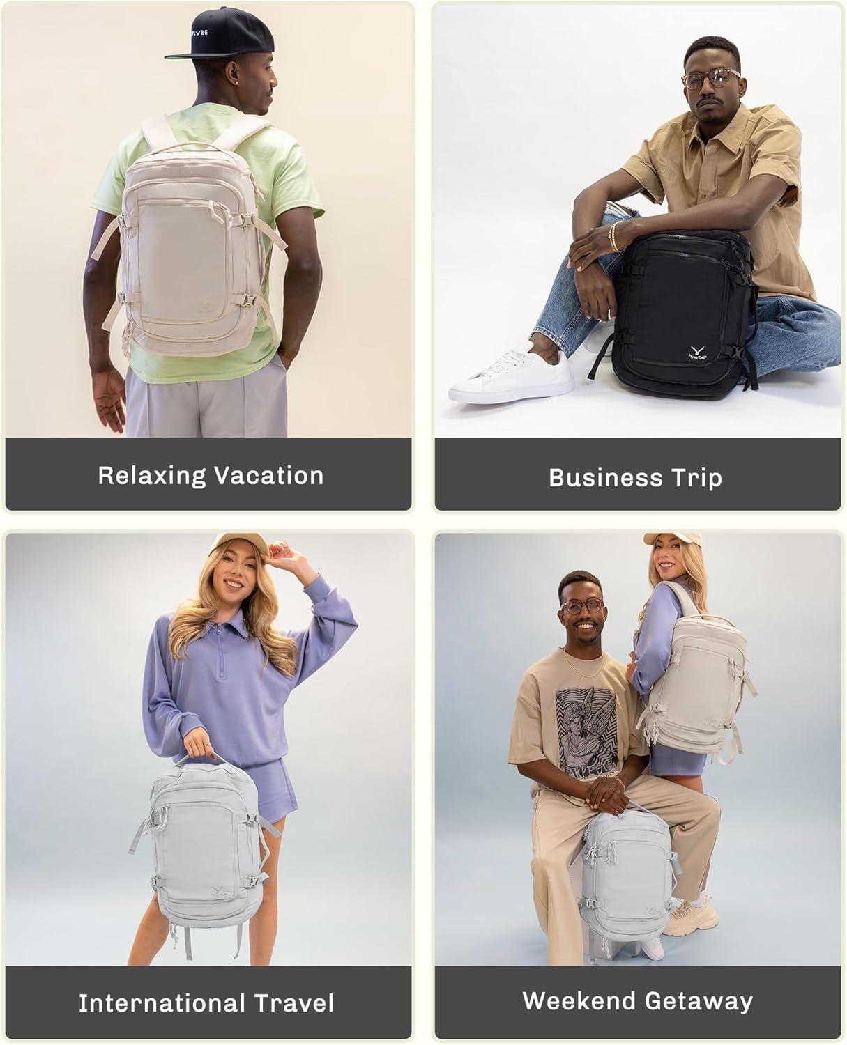 Hynes Eagle Travel Laptop Backpack 16 inches Lightweight Flight Approved Carry on Personal Item Bag Weekender Bag Daypack 20L Beige - Image 5