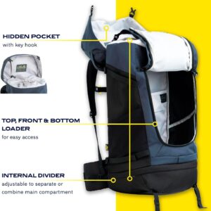 Alternative view of NOMAD Batura Backpack - Premium 55L Pack with Rain Cover Included | Lightweight Rucksack for Traveling, Hiking, Camping, Outdoor Sports (Dark Navy)