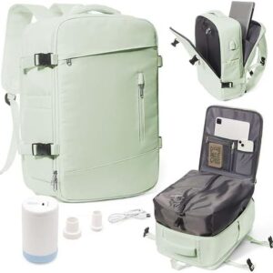 WONHOX Travel Backpack for Women Men, Laptop Backpack with Shoe Compartment,Waterproof Hiking Carry on Backpack