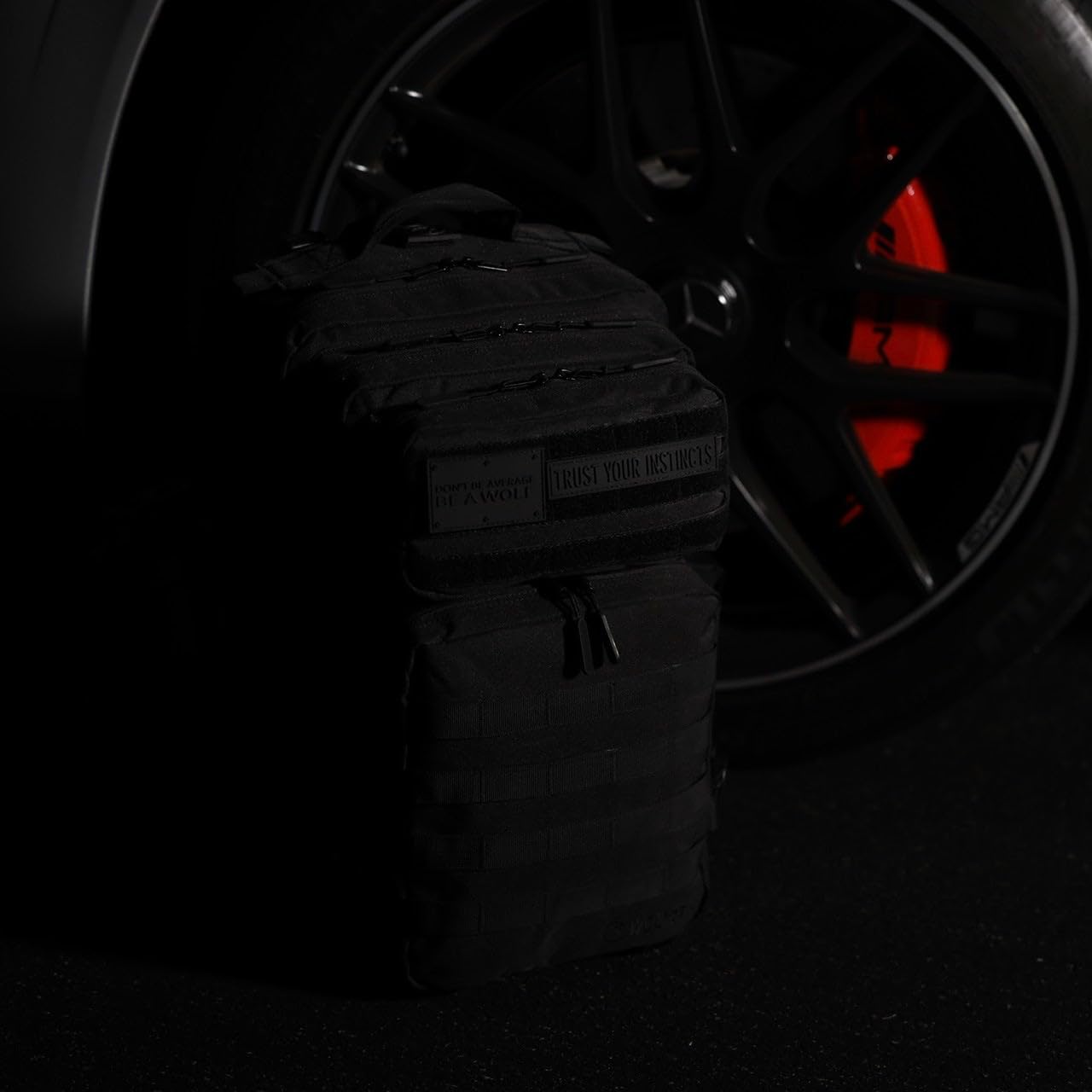 WOLFpak 45L Athletic Gym Backpack - Durable 1000D Waterproof Oxford Material with MOLLE Webbing, Laptop Pocket & Dual Cup Holders, Durable Fitness/Travel/Military Daypack (Nightshade Edition) - Image 7