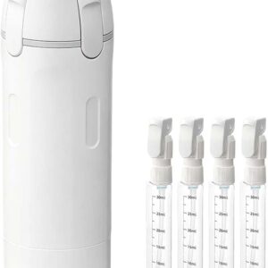 4 in 1 Travel Dispenser, 4 Pack 30ML Travel Bottles for Toiletries, Leak Proof Travel Size Containers, Portable Containers for Shampoo Lotion Conditioner Cream (White)