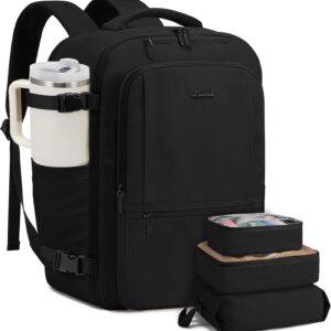 LOVEVOOK Travel Backpack for Women & Men, 40L Large Carry On Backpack Airline Approved, TSA Personal Item Weekender Bag, Water Resistant Laptop Backpack with 3 Packing Cubes for Travel Essentials