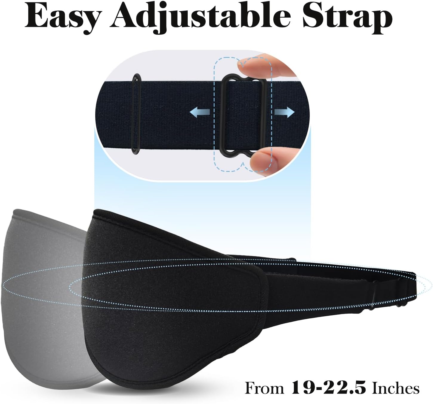 3D Eye Mask Sleep Mask for Men & Women, 100% Pressure-Free & Light Block-Out Eye Mask for Sleep with Easy Adjustable Strap, Night Eye Cover for Travel, Black - Image 5