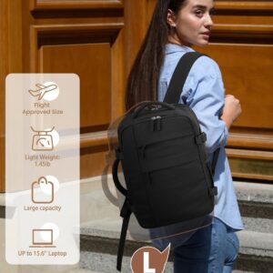 Alternative view of Travel Backpack for Women Man, Waterproof Personal Item Travel Bag Airline Approved Laptop Backpack Bookbag Weekender bags for Business,Travel, Work Fits 15.6 inch Laptop(Medium,Black)