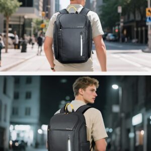 Alternative view of Ponhog 17 Inch Laptop Backpack for Men, Business Travel Anti-Theft Backpack with USB Charging Port, Water Resistant Computer Bag Carry On Flight Approved for Work College Weekender, Black