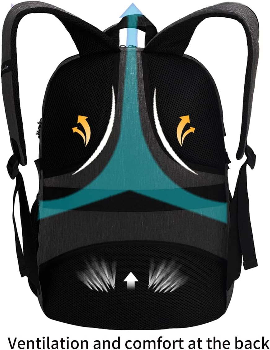 SHRRADOO Anti Theft Laptop Backpack Travel Backpacks with usb Charging Port for Women Men High School College Backpack Computer Bag Fits 17 Inch Laptop,Grey - Image 7