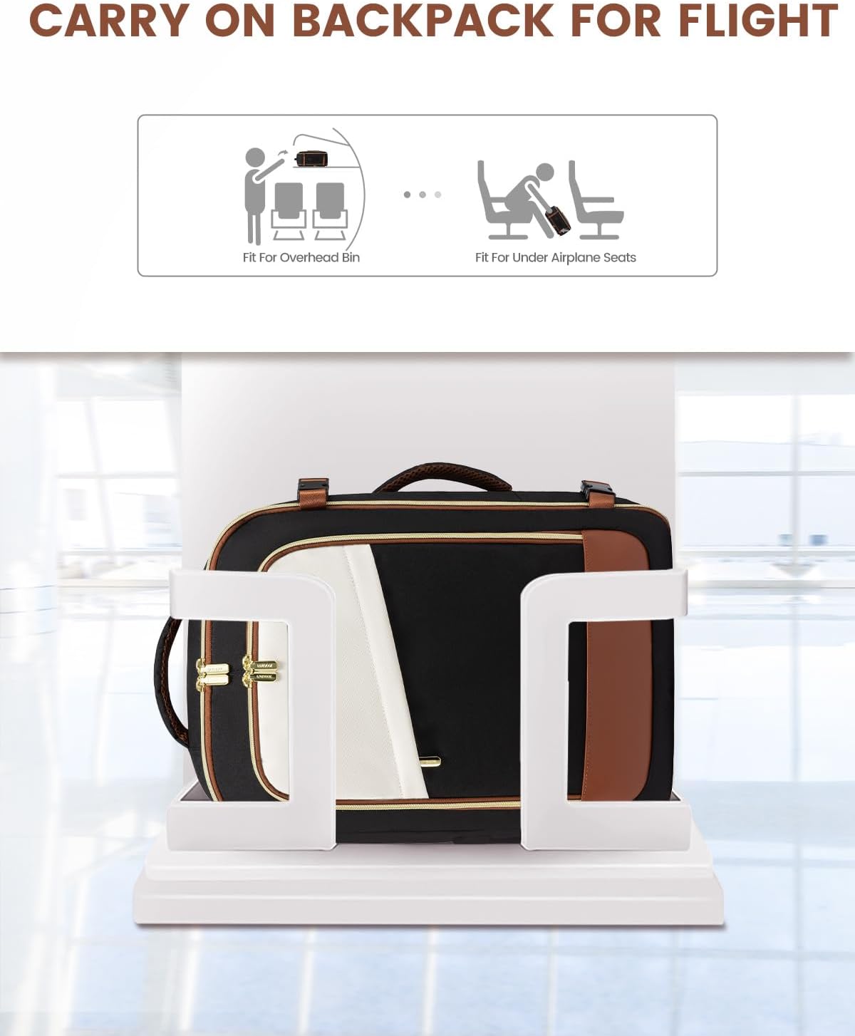 LOVEVOOK Travel Backpack for Women, 40L Carry On Backpack Flight Approved, Large Personal Item Bag Fits 17 inch Laptop, TSA Approved Luggage with 3 Packing Cubes,Waterproof Weekender Gym Daypack - Image 2