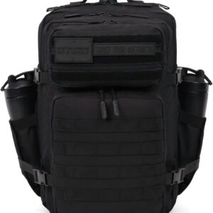 WOLFpak 45L Athletic Gym Backpack - Durable 1000D Waterproof Oxford Material with MOLLE Webbing, Laptop Pocket & Dual Cup Holders, Durable Fitness/Travel/Military Daypack (Nightshade Edition)