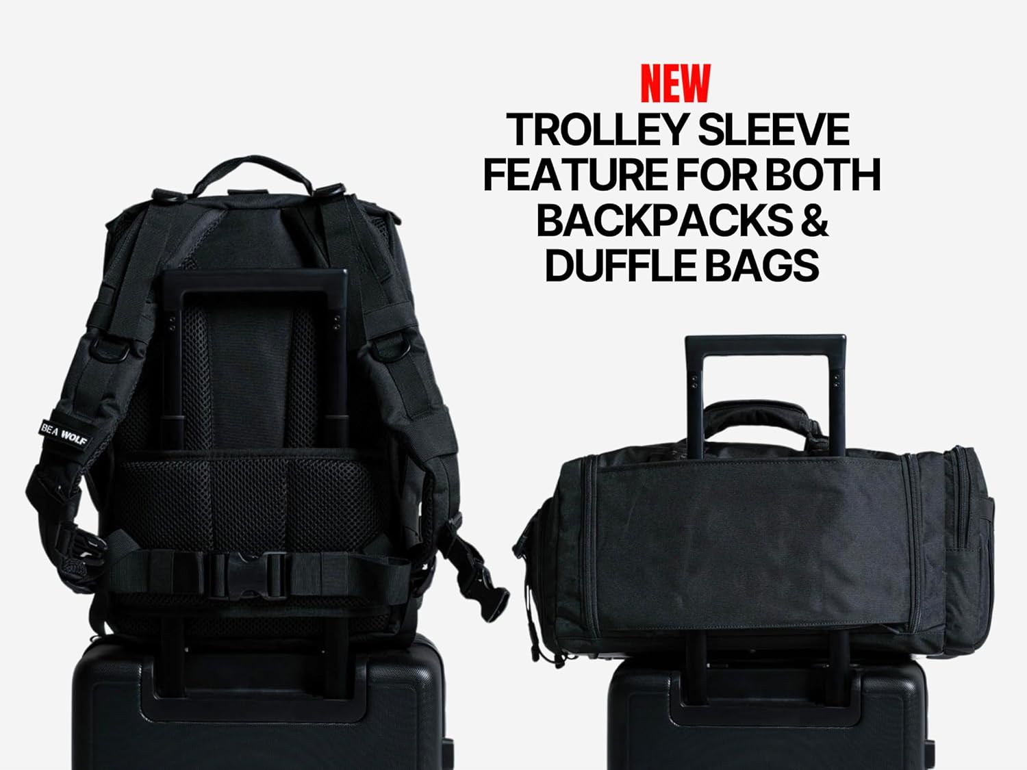 WOLFpak 45L Athletic Gym Backpack - Durable 1000D Waterproof Oxford Material with MOLLE Webbing, Laptop Pocket & Dual Cup Holders, Durable Fitness/Travel/Military Daypack (Nightshade Edition) - Image 4