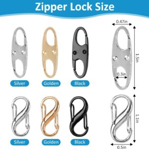 Alternative view of Phinus Lock Combo, Total 21PCS Clips Anti-Theft, Locks Anti-Theft for Luggage, Clothing, Backpacks, Boots, Purses, Travel Outdoor Sports(Black, Silver, Gold)