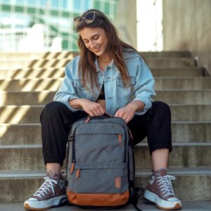 Alternative view of BAGSMART 37L Compression Travel Backpack, Expandable Carry On Backpack with Packing Cubes, Water Resistant Weekender Backpack Fits 17 Inch laptop, Luggage Daypack with Shoe Bag, Grey