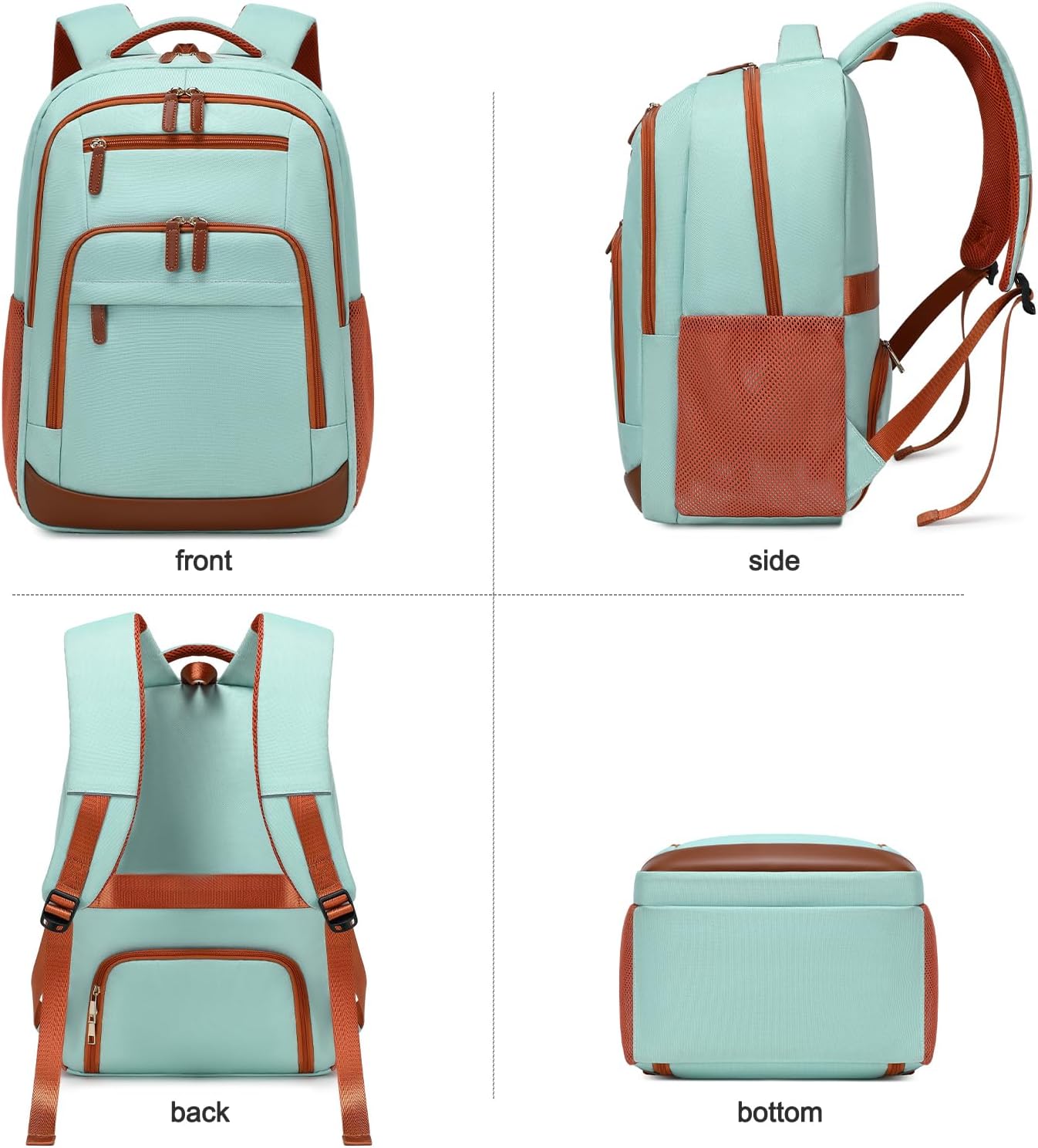 BOVIP Travel Backpack For Men Women,40L Carry On Backpack Flight Approved,TSA Personal Item Travel Bag Fits 17 Inch Laptop,Business Weekender Overnight Daypack Light Green - Image 7