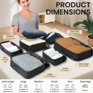 Alternative view of BAGAIL 4 Set/6 Set/8 Set Compression Packing Cubes Travel Accessories Expandable Packing Organizers (Half Mesh, 6-Black)