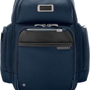 Briggs & Riley Medium Cargo Backpack for Women & Men - Laptop Backpack, For Work & Travel, Lightweight & Durable, Padded Straps, Fits up to 15" Laptop - @work Collection, Navy