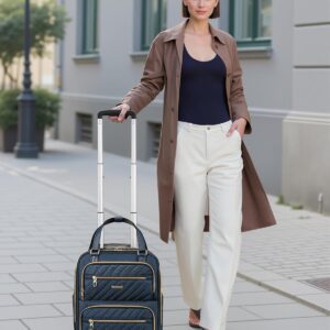 Alternative view of LUGGEX Underseat Carry On Luggage with Wheels, Stylish Lightweight Under Seat Luggage, Soft Sided Personal Item Suitcase for Short Trip (Blue, 16 Inch)