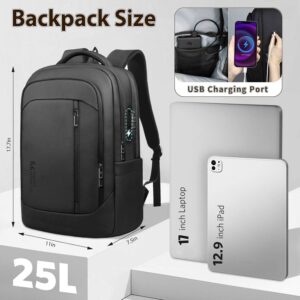 Alternative view of 17 Inch Laptop Backpack for Travel, Business Laptops Backpack with USB Charging Port for Men/Women, Water Resistant Work Computer Backpack, Lightweight College Laptop Backpack Bag - Black