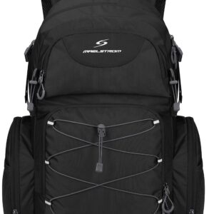 Maelstrom Hiking Backpack, 40L Waterproof Camping Daypack for Men and Women, Lightweight Travel Pack with Rain Cover-Black