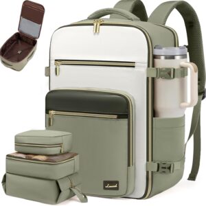 LOVEVOOK Travel Backpack For Women,40L Carry On Backpack Flight Approved,TSA Personal Item Travel Bag Fits 17 Inch Laptop,Business Weekender Overnight Daypack with Back Pad and Chest Buckle,Cubes