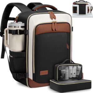 LOVEVOOK 40L Travel Backpack for Women, Carry On Backpack with 3 Packing Cubes,TSA Personal Item Travel Bag Airline Approved, Water Resistant Weekender Overnight Luggage Daypack, Fits 17.3 Inch Laptop