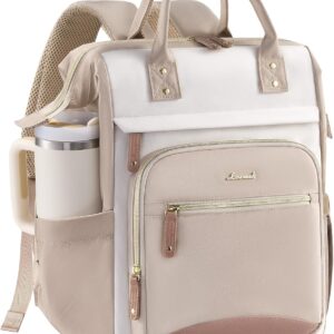 LOVEVOOK Laptop Backpack for Women Work Bag with Large Capacity Cup Side Pocket, 15.6 Inch Waterproof Computer Backpacks Purse, College Bookbag for School, Business, Teacher, Travel