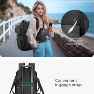 Alternative view of BAGSMART Womens Backpack Carry On Flight Approved, Travel Backpack for Women with Waist Bag, Traveling Lightweight Weekender Casual Daypack 17.3" Laptop Work Back pack Personal Item Travel Bag, Black