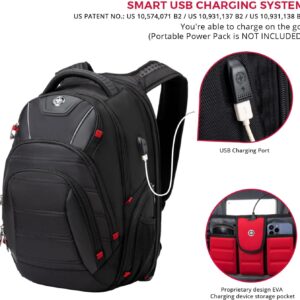 Alternative view of Swissdigital Design Travel Backpack for men, TSA Friendly USB Charging RFID Protection Business Backpack Fits 15.6" Laptops Black | J14-BR