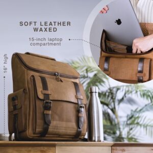 Alternative view of VELEZ Leather Backpack for Men - 15.6 Inch Laptop Bag - Designer Bookbag - Handmade Business Casual Computer Shoulder Bags