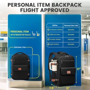 Alternative view of MATEIN Anti Theft Personal Item Backpack 18x14x8, Underseat Travel Backpack with Water Bottle Holder Fit 15.6 Inch Laptop, TSA Approved Luggage Bag with Shoe Compartment for Spirit Airlines, 2 Pcs Set