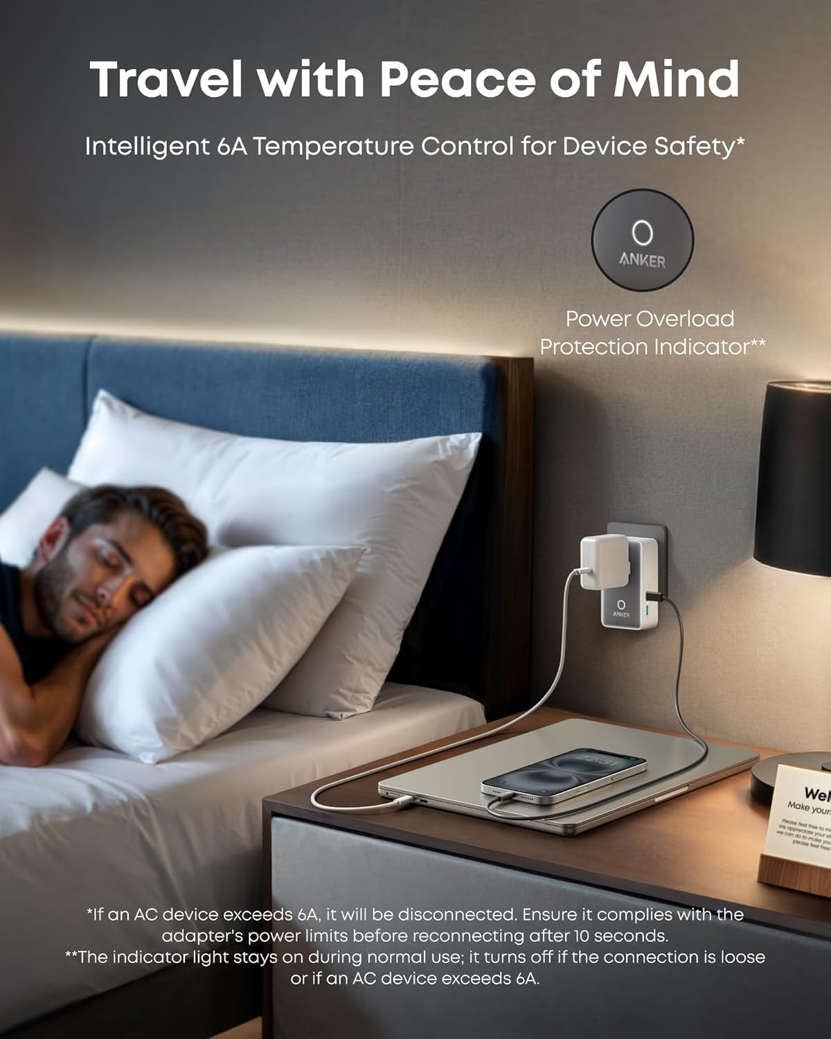 Anker Nano Travel Adapter, 5-Port Power Adapter with 1 AC, 2 USB-A, and 2 USB-C Ports, Smart Temperature Control, Compatible with Over 200 Countries, Not a Voltage Converter, Ideal for Travel (1-Pack) - Image 6