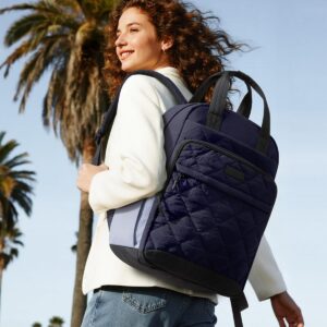 Alternative view of LOVEVOOK Travel Backpack for Women, 15.6 Inch Quilted laptop Backpack With Pouch Pocket for Large Capacity Cup, Large Capacity Work Bag College Bookbag, Carry On Personal Item Bag