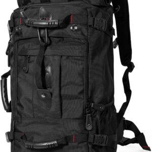 YOUMIAN Large Capacity For Travel Hiking Sports Carry On Backpack Durable Convertible Duffle Bag Laptop airplane (black, 60L-Large)