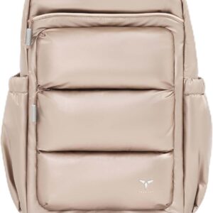 Tesport Large Laptop Backpack for Women & Men, Travel Backpack with Spacious Compartment, Work Business Backpacks College Teacher Bags Fit 16" Computer, Champagne