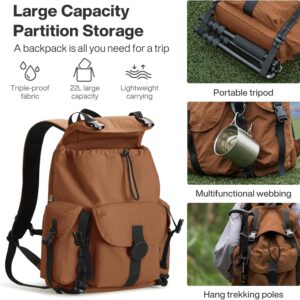 Alternative view of mixi Travel Backpack for Women Men, 18 Inch Carry On Laptop Backpack Flight Approved fits 16'' Laptop, Lightweight Waterproof Hiking Backpack Travel Outdoor Business Casual Daypack, Brown