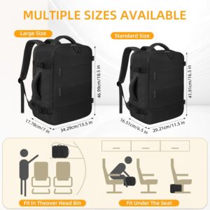 Alternative view of Travel Backpack For Women Men Airline Approved Carry On Backpack, Waterproof Outdoor Sports Rucksack Weekender Overnight College Business Backpack Fits 15.6 Inch Laptop - Black