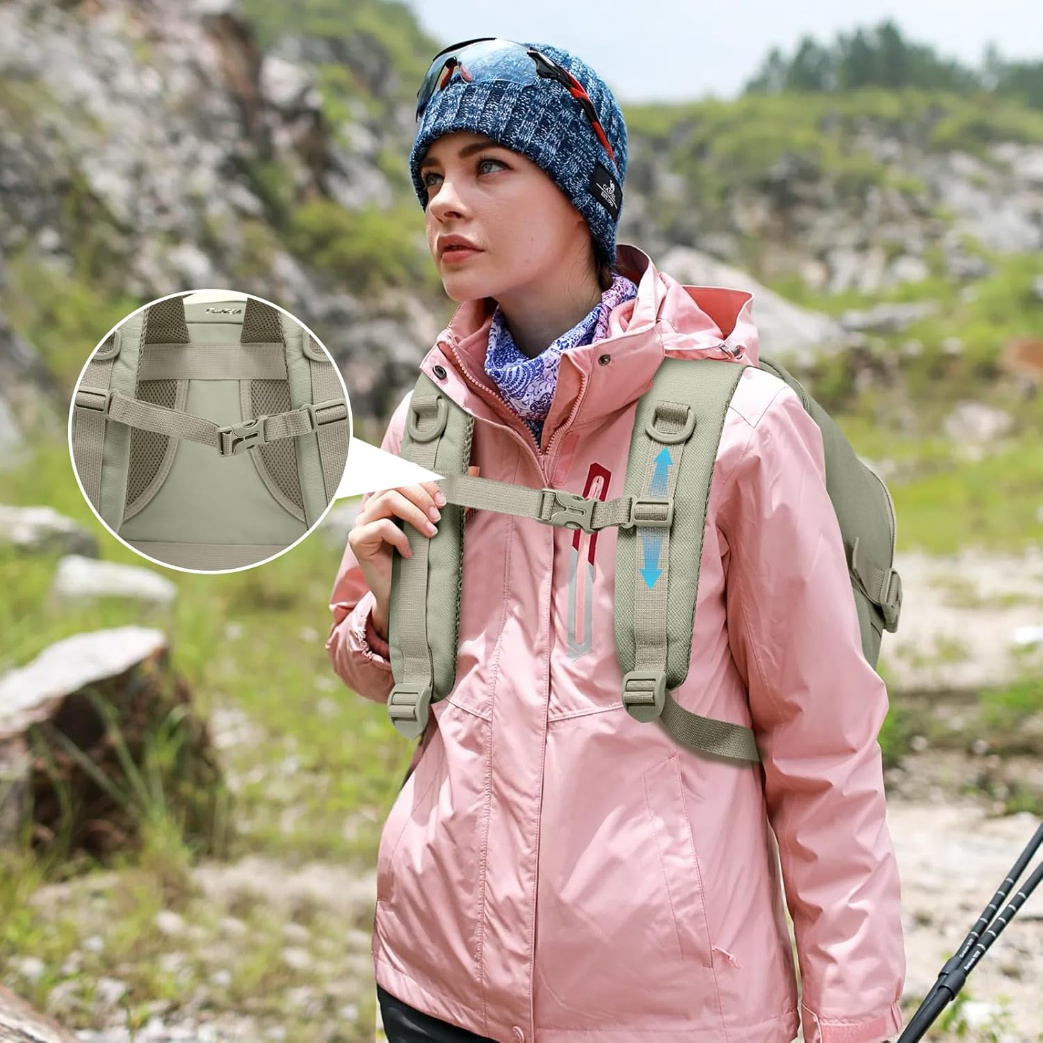 LOVEVOOK Travel Backpack For Women,40L Carry On Backpack Flight Approved,TSA Personal Item Travel Bag Fits 17 Inch Laptop,Business Weekender Overnight Daypack with Back Pad and Chest Buckle,Cubes - Image 8