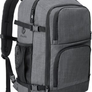 Dinictis Travel Backpack Carry on Flight Approved, Backpack Suitcase for Travel, Personal Item Travel Bag fits 17 inch Laptop- Dark grey