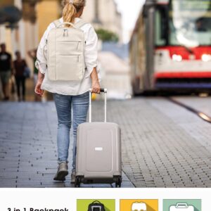 Alternative view of Capolo Travel Backpack for Women Men Waterproof Laptop Backpack Airlines Approved Carry On Backpack Bag Computer Bookbag for Business, Work, Traveling Fits 15.6 Inch Laptop(Beige)