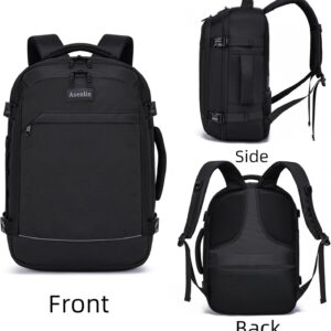 Alternative view of Asenlin Travel Backpack for Women and Men,Fit 15.6 Inch Carry on Backpack Flight Approved Luggage，Weekender Bag Water Resistant Laptop Backpack-Black