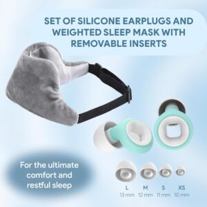 Alternative view of Weighted Eye Mask & Noise Cancelling Ear Plugs Set – Deep Sleep Earbuds & Weighted Sleep Mask for Sleeping, Migraine Relief & Night-Time Calm Airplane Gadgets & Traveling Essentials Relaxation Gifts