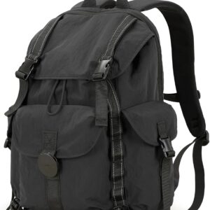 mixi Travel Backpack for Women Men, 18 Inch Carry On Laptop Backpack Flight Approved fits 16'' Laptop, Lightweight Waterproof Hiking Backpack Travel Outdoor Business Casual Daypack, Black