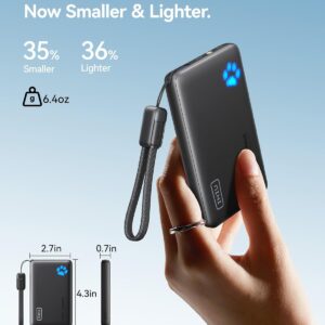Alternative view of INIU Portable Charger, Ultra Slim 45W Fast Charging with Attached USB C Cable, Flight-Safe 10000mAh PD Power Bank Battery Pack, Travel Essential Phone Powerbank for iPhone 17 16 Samsung S25 Google etc
