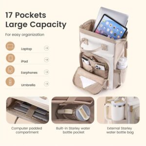 Alternative view of LOVEVOOK Laptop Backpack for Women Work Bag with Large Capacity Cup Side Pocket, 15.6 Inch Waterproof Computer Backpacks Purse, College Bookbag for School, Business, Teacher, Travel