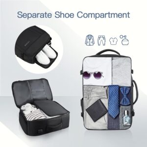 Alternative view of Carry On Backpack, 50L Travel Backpack, Luggage Backpack TSA Flight Approved Laptop Backpack for Men & Women, Large Expandable 40L Daypack Lightweight Business Weekender Bag, Black