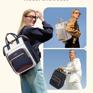 Alternative view of LOVEVOOK Laptop Backpack for Women Work Bag with Large Capacity Cup Side Pocket, 15.6 Inch Waterproof Computer Backpacks (Dark-blue, 15.6INCH)