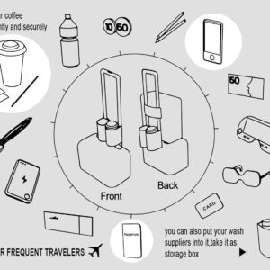 Alternative view of riemot Luggage Travel Cup Holder Free Hand Drink Carrier - Hold Two Coffee Mugs - Fits Roll on Suitcase Handles - Gifts for Flight Attendants Travelers Accessories Grey