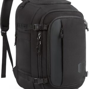 BAGSMART Travel Backpack Carry on Flight Approved, 28L Lightweight Backpack Fits 17.3 Inch Laptop for Men Women, Water Resistant Personal Item Travel Bag with USB Charging Port, Black