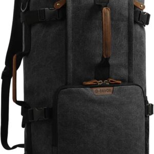 G-FAVOR Canvas Travel Backpack for Men, 40L Large Airline Approved Carry On Backpack Fits 17.3” Laptop, Convertible to Shoulder Bag & Duffle Bag for Travel and Work