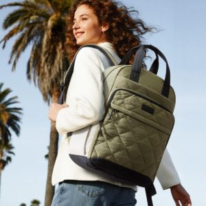 Alternative view of LOVEVOOK Travel Backpack for Women, 15.6 Inch Quilted laptop Backpack With Pouch Pocket for Large Capacity Cup, Large Capacity Work Bag College Bookbag, Carry On Personal Item Bag