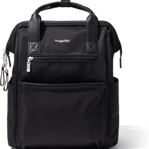 Baggallini Soho Backpack - Travel Laptop Backpack for Women - Lightweight Water-Resistant Luggage Bag, Black