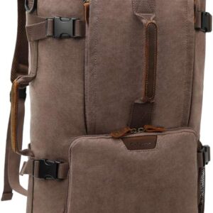 G-FAVOR 40L Travel Backpack, Vintage Canvas Rucksack Convertible Duffel Bag Carry On Backpack Fit for 17.3 Inch Laptop Bag